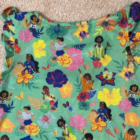 Disney Encanto Green Sleeveless Nightgown with Flutter Sleeves - Picture 8 of 10